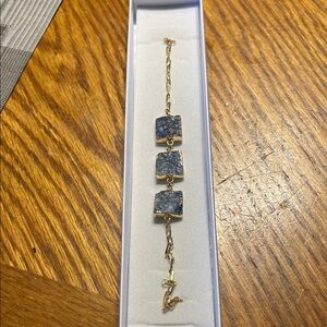 Sodalight Elegant Gold plated and Blue Stone Bracelet